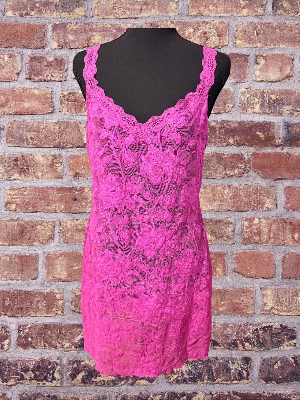 Victoria's Secret Hot Pink Lace Slip